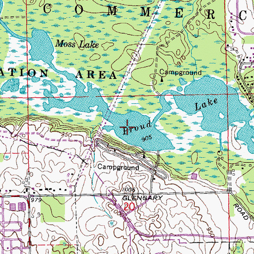 Topographic Map of Proud Lake, MI