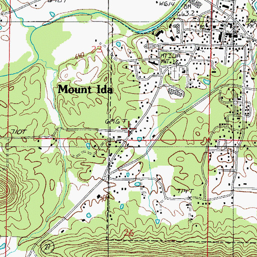 Topographic Map of Mount Ida Church of God, AR