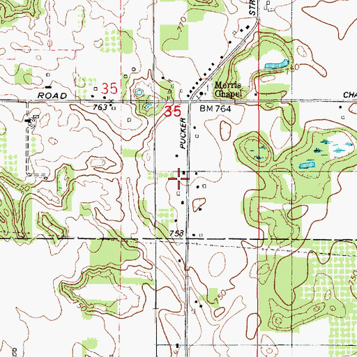 Topographic Map of Pucker Street School, MI