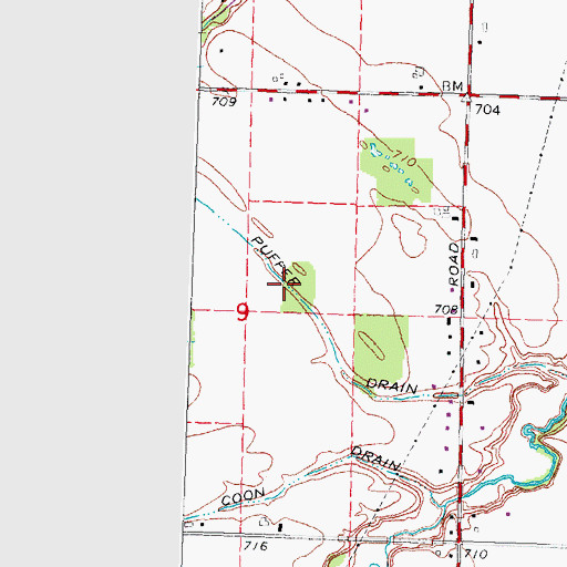 Topographic Map of Puffer Drain, MI