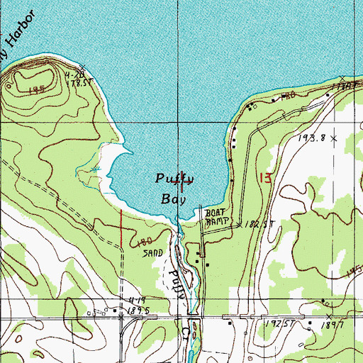 Topographic Map of Puffy Bay, MI