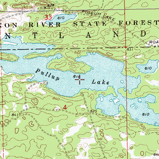 Topographic Map of Pullup Lake, MI
