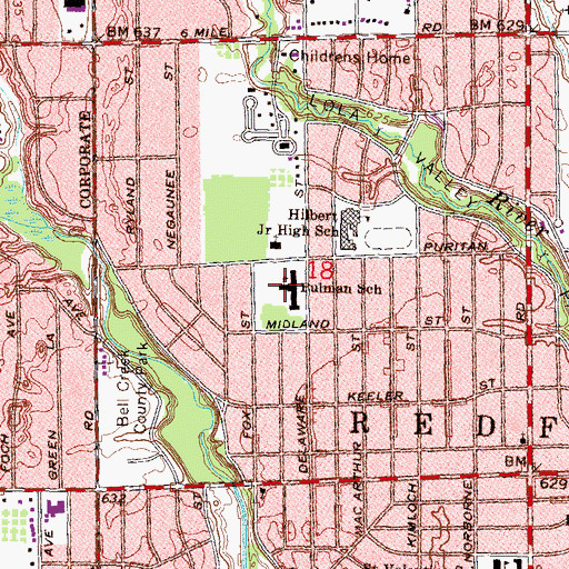 Topographic Map of Pulman School, MI