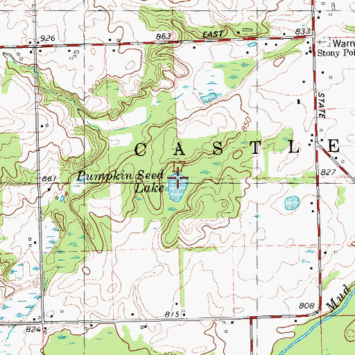 Topographic Map of Pumpkin Seed Lake, MI
