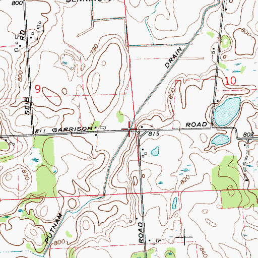 Topographic Map of Putnam Drain, MI
