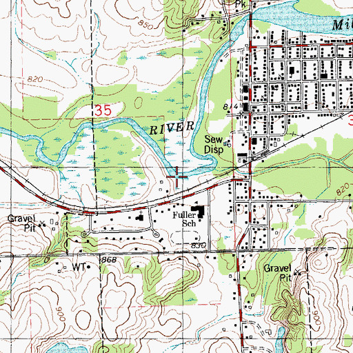 Topographic Map of Quaker Brook, MI