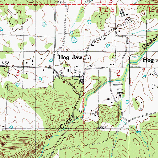 Topographic Map of Mount Olive Baptist Church, AR