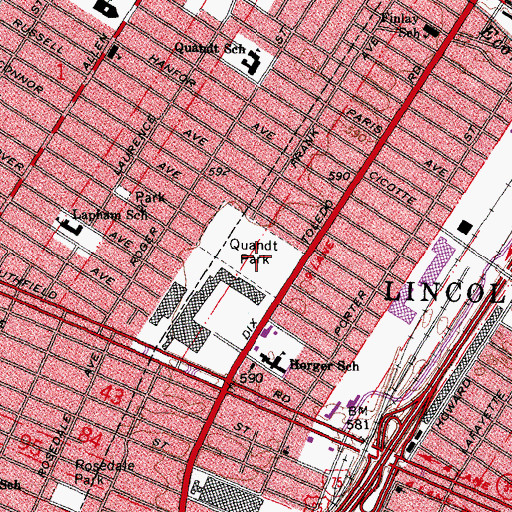 Topographic Map of Quandt Park, MI