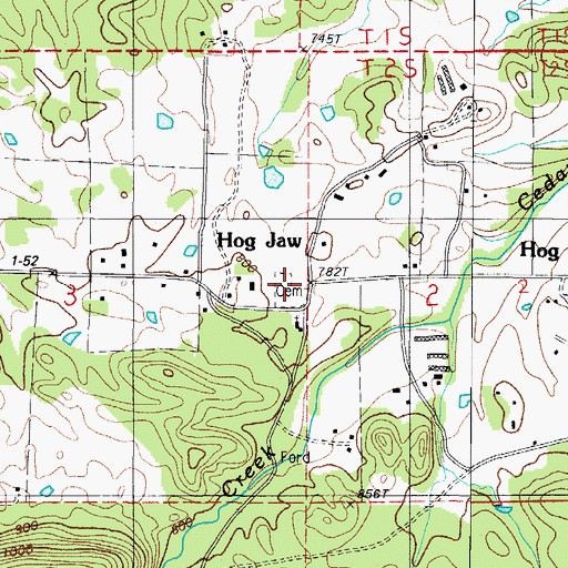 Topographic Map of Mount Olive Cemetery, AR