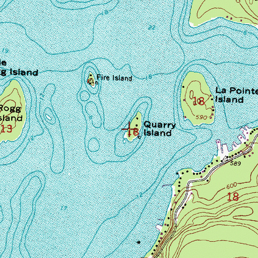 Topographic Map of Quarry Island, MI