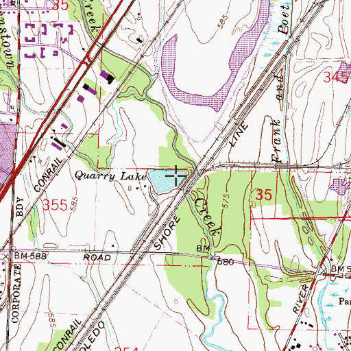 Topographic Map of Quarry Lake, MI