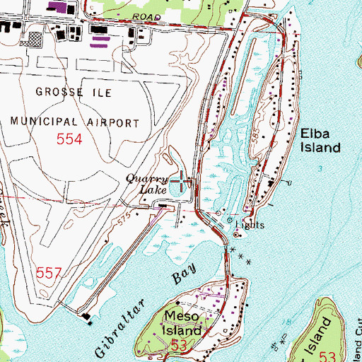 Topographic Map of Quarry Lake, MI