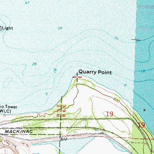 Topographic Map of Quarry Point, MI