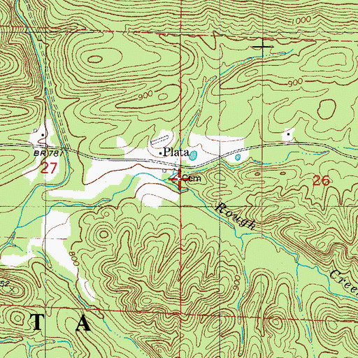 Topographic Map of Mount Zion Cemetery, AR