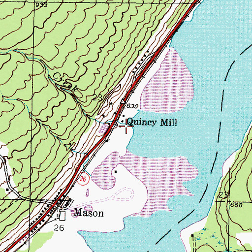 Topographic Map of Quincy Creek, MI