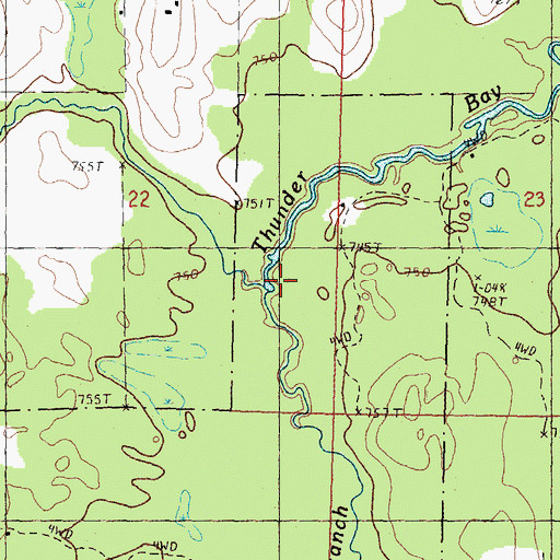 Topographic Map of Quinn Creek, MI