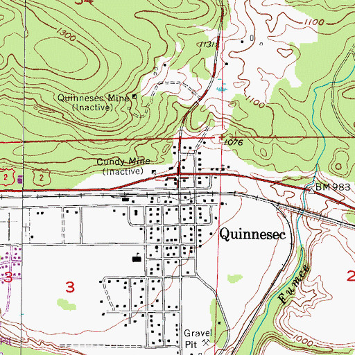 Topographic Map of Quinnesec, MI
