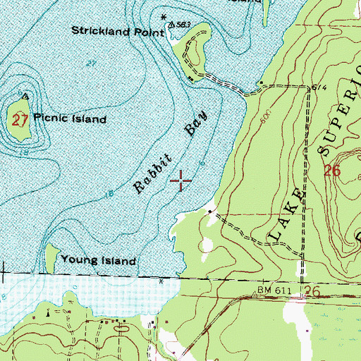 Topographic Map of Rabbit Bay, MI