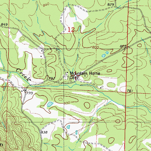 Topographic Map of Mountain Home School (historical), AR
