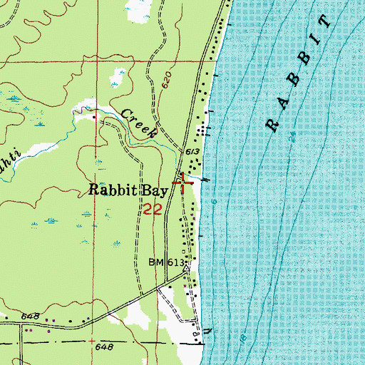 Topographic Map of Rabbit Bay, MI