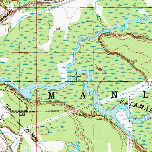 Topographic Map of Rabbit River, MI