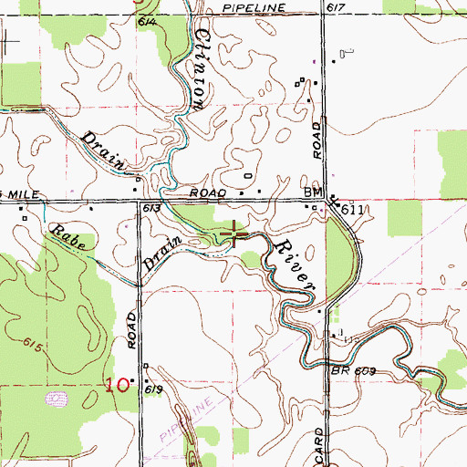 Topographic Map of Rabe Drain, MI