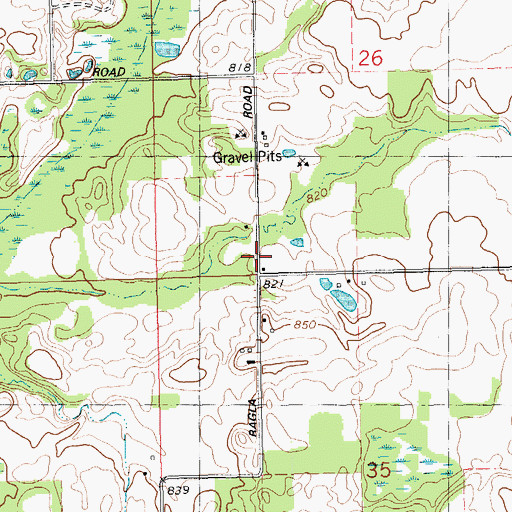 Topographic Map of Ragla School, MI