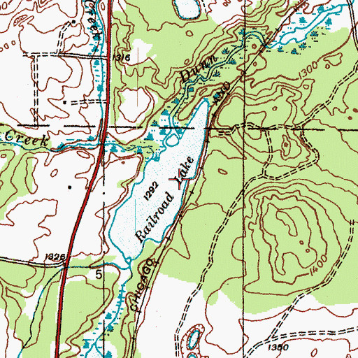 Topographic Map of Railroad Lake, MI