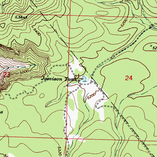 Topographic Map of Jamison Tank, AZ