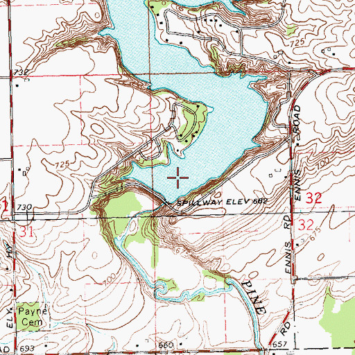 Topographic Map of Rainbow Lake, MI