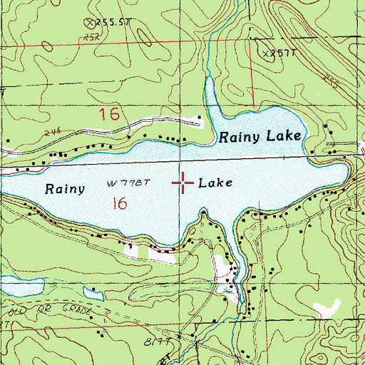 Topographic Map of Rainy Lake, MI