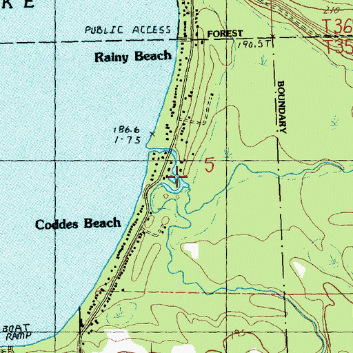 Topographic Map of Rainy River, MI