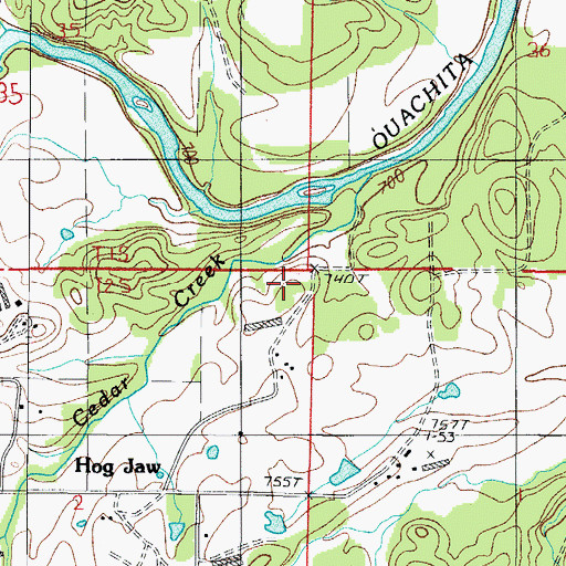 Topographic Map of Mullenix Cemetery, AR