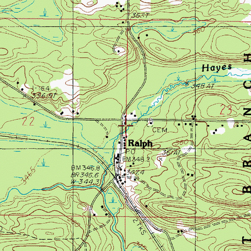 Topographic Map of Ralph, MI