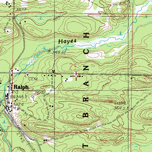 Topographic Map of Ralph Cemetery - Whispering Pines Cemetery, MI