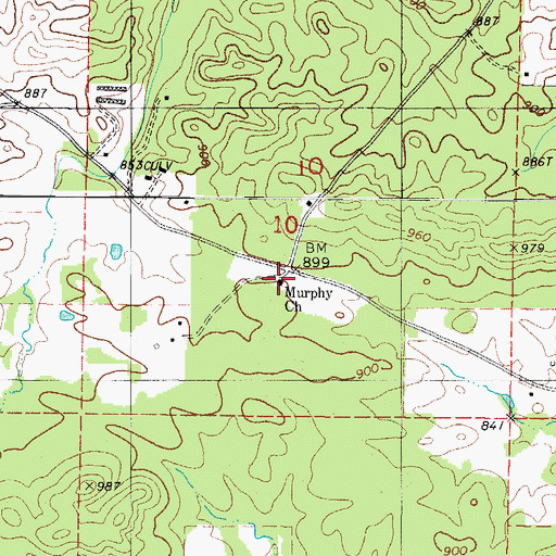 Topographic Map of Murphy Baptist Church, AR