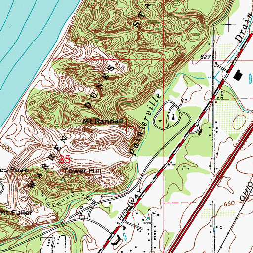 Topographic Map of Mount Randall, MI