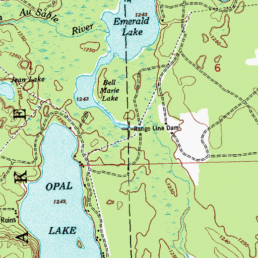 Topographic Map of Range Line Dam, MI