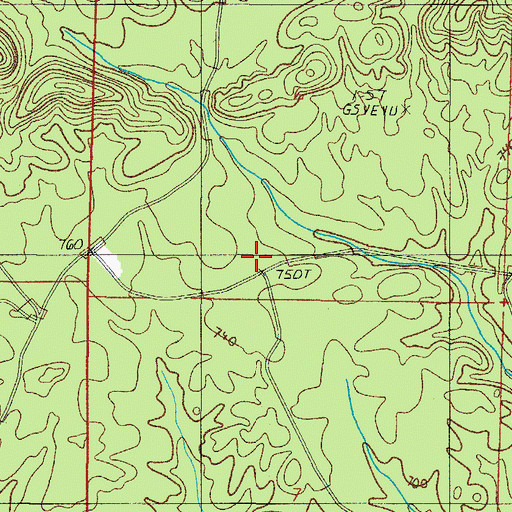 Topographic Map of Music Cemetery, AR