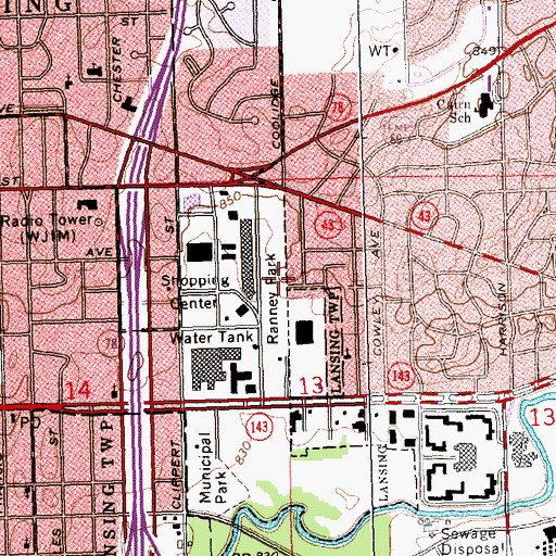 Topographic Map of Ranney Park, MI