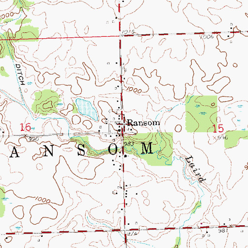Topographic Map of Ransom, MI