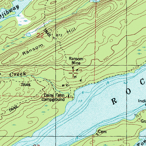 Topographic Map of Ransom Mine, MI