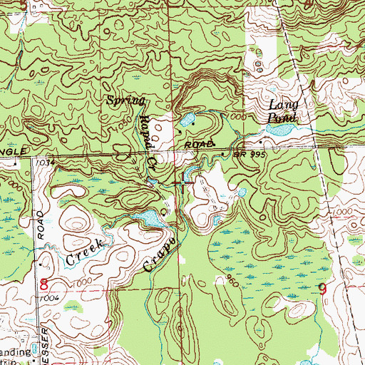 Topographic Map of Rapid Creek, MI
