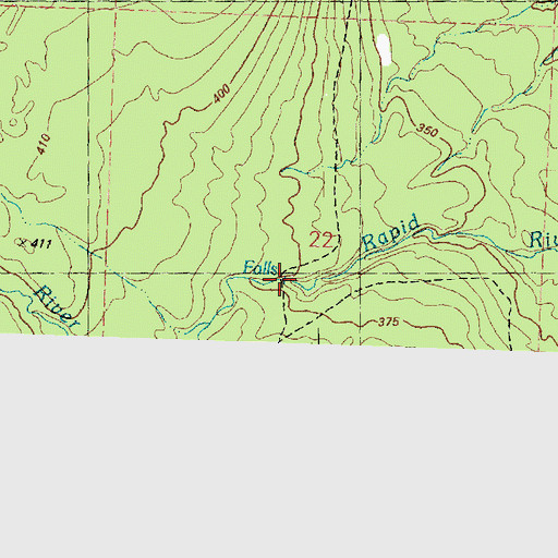 Topographic Map of Rapid River Falls, MI