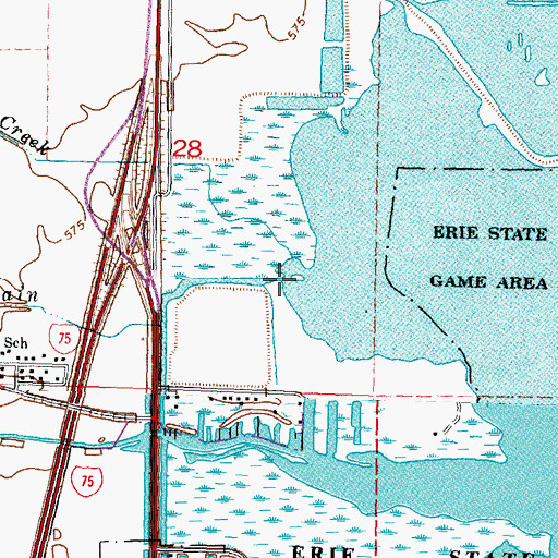 Topographic Map of Rapideau Drain, MI
