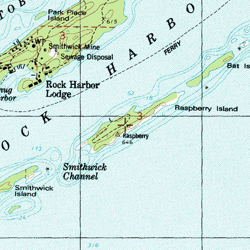 Topographic Map of Raspberry Island, MI