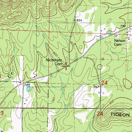 Topographic Map of Nicholson School (historical), AR