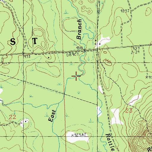 Topographic Map of Rattlesnake Creek, MI