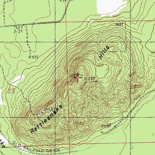 Topographic Map of Rattlesnake Hills, MI