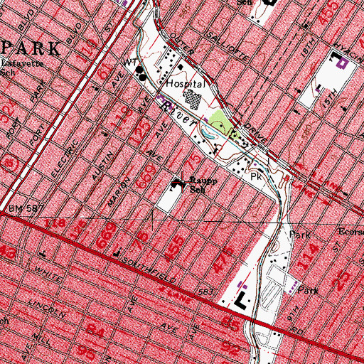 Topographic Map of Raupp School, MI